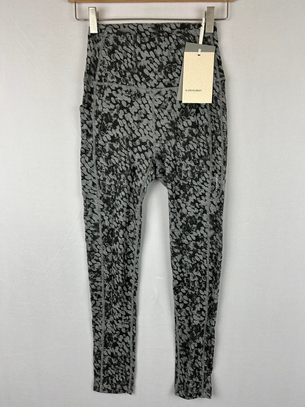 Icebreaker Merino Fastray High Rise Tights Forest Shadows Wool Woman's Size XS